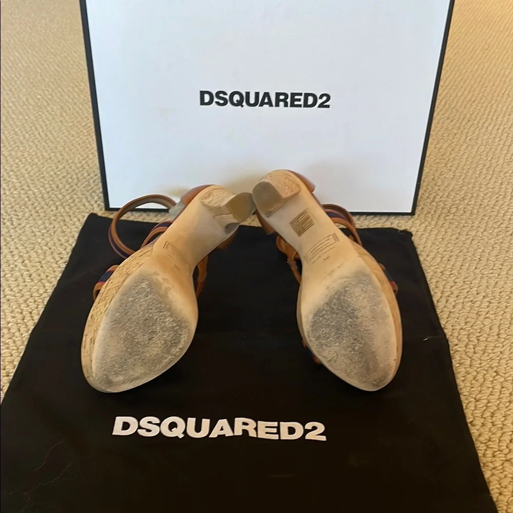 DSQUARED2 Women's Brown and Blue Sandals - Picture 5 of 5
